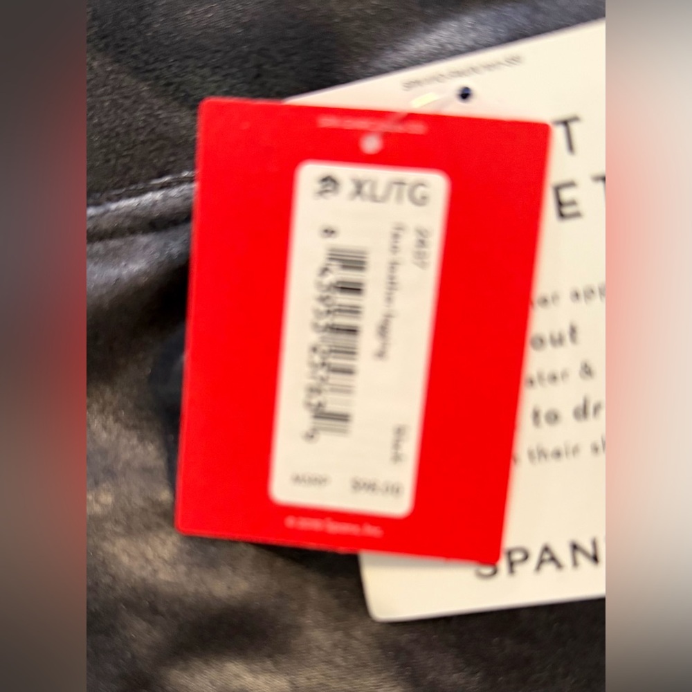 NWT Spanx Black Women's Faux Leather Leggings - Picture 8 of 9